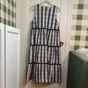NWT Madewell Blue Buffalo Check Dress Size L